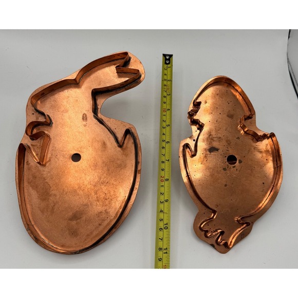 2 Jumbo Copper Martha Stewart Rabbit Cookie Cutter Hatching Bunny Old River Road - Picture 1 of 6
